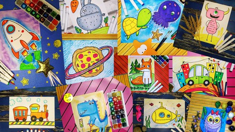 Drawing, painting video for kids, beginners: children Art!