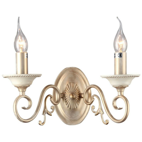 Perla Wall Candle Lamp Cream with Gold, 2 Light, E14