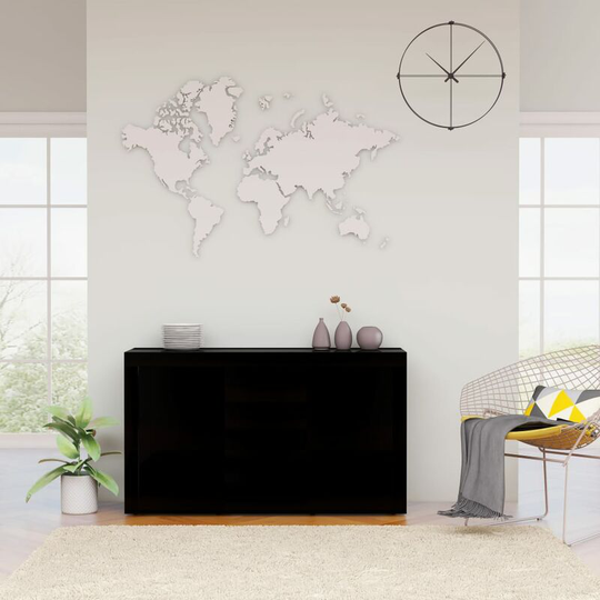 Sideboard High Gloss Black 120x36x69 cm Chipboard - Black