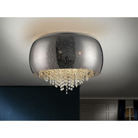 Schuller Caelum - 6 Light Crystal Flush Ceiling Light Chrome, G9