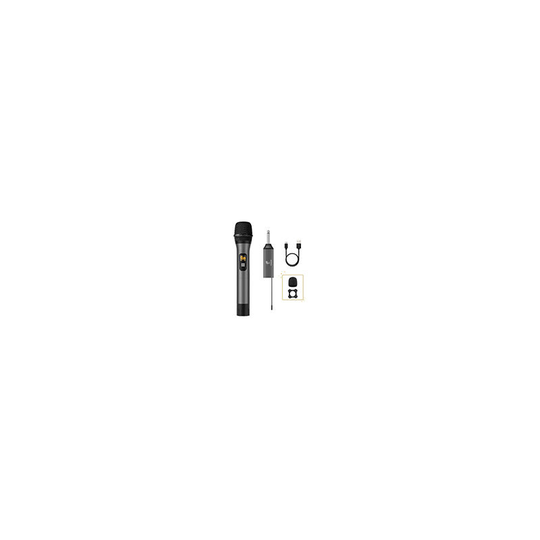 Thsinde - Wireless microphone, metal cordless dynamic microphone handheld microphone system, suitable for family karaoke, meetings, parties,