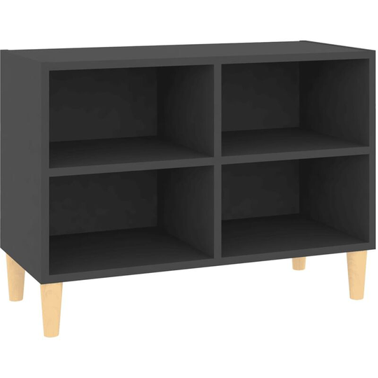 TV Cabinet with Solid Wood Legs Grey 69.5x30x50 cm vidaXL - Grey