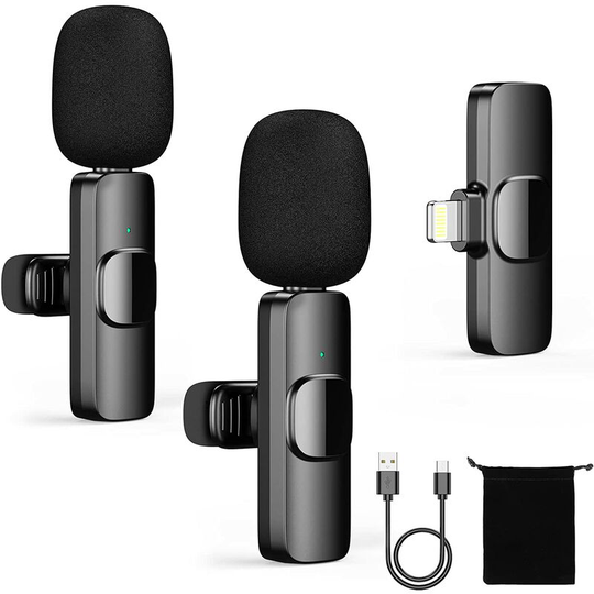 Wireless Lavalier Microphone for iPhone Smartphone, 2.4GHz Mini Phone Microphone, Professional Microphone for Youtube TikTok Vlog