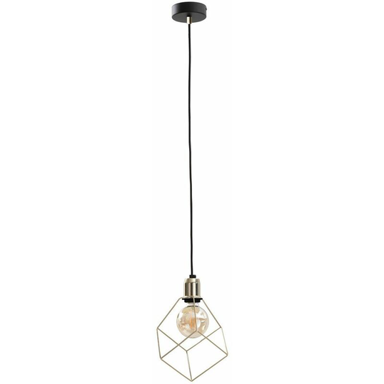 Keter Taho Wire Frame Pendant Ceiling Light Gold, 22cm, 1x E27