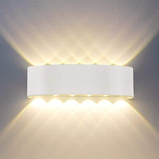 Aougo - Modern Wall Light IP65 Waterproof 12W led Indoor Aluminum Wall Lamp for Living Room Bedroom Hall Staircase Pathway (12W) [Energy Class f]