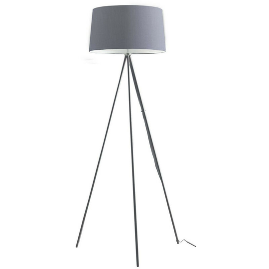 Fan Europe marilyn Tripod Floor Lamp Grey, Cotton Lampshade 48x155cm