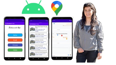 Android app development, Restaurant App, Google Map apis