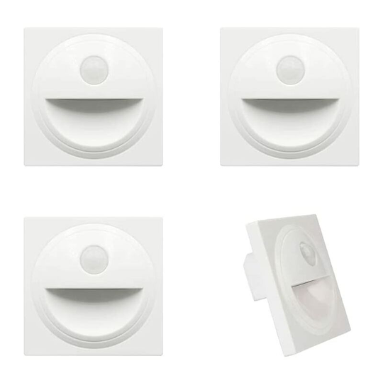 Led Recessed Wall Staircase Lighting Step Staircase Lamp with Plastic Motion Sensor IP20 (White, 3000K)