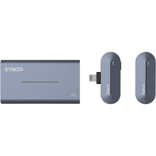 Synco P1L 2.4G Wireless Microphone System with Clip-on Transmitter + Mini Receiver + Wireless Charging Case 150M Transmission Range Built-in Battery,