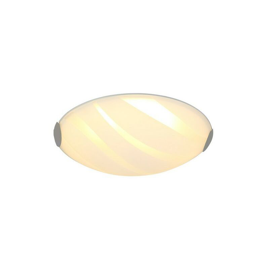Flush Ceiling 30cm, 1 x 12W led, 3000K, 666lm, Polished Chrome, White - Luminosa Lighting