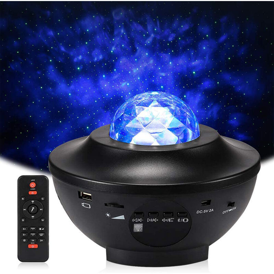Devenirriche - Star Projector Light, Ocean Wave Starry Projector led Nebula Ambiance Light, Bluetooth Speaker, Sound Activated, Remote Control for