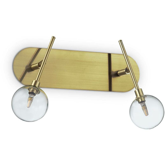 Ideal Lux Maracas - 2 Light Wall Light Antique Brass