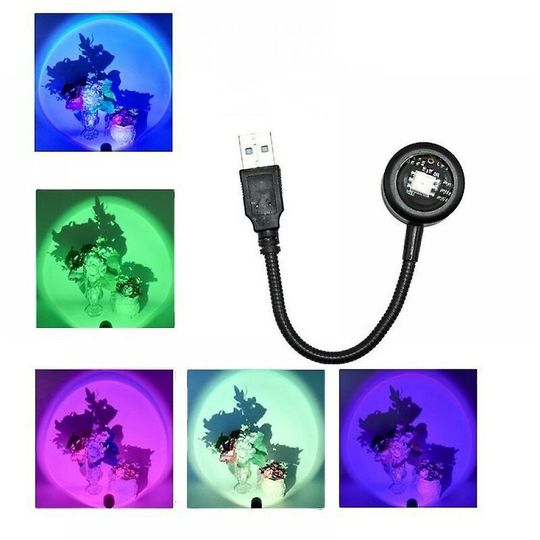 Benobby Kids - Usb Ambient Projector Light Car Car Light, 360 Degree Rotating Led Mini Night Light Kids Party Selfie Decoration (7 Colors, 14 Modes)