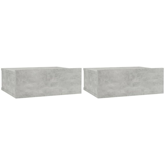 Floating Nightstands 2 pcs Concrete Grey 40x30x15 cm Engineered Wood Vidaxl Grey