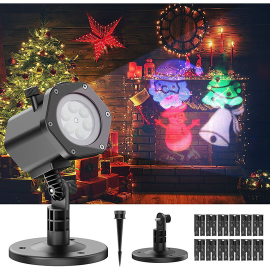 Outdoor Halloween projector, LED Christmas projector with 12 patterns, IP65 waterproof, interior LED projector lamp, for Christmas, Valentine's Day,
