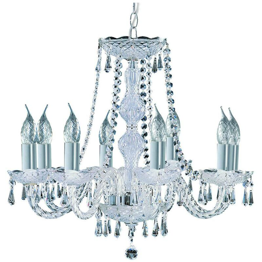 Searchlight Lighting - Searchlight Hale - 8 Light Crystal Chandelier Chrome Finish, E14