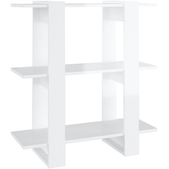 Book Cabinet/Room Divider High Gloss White 80x30x87 cm Vidaxl White