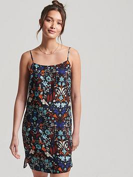 Superdry Studios Cupro Mini Dress -navy, Navy, Size 12, Women
