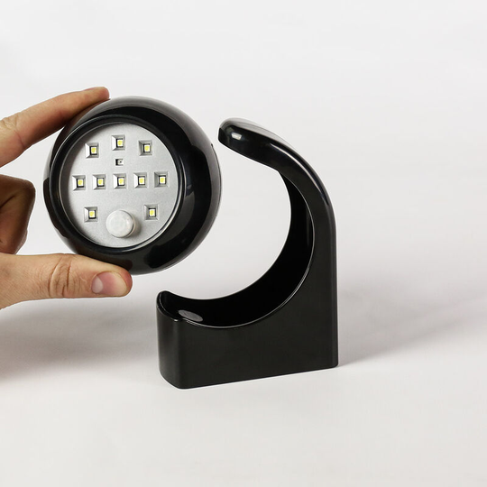 Battery Power Outdoor Black pir Motion Sensor Security led Wall Welcome Light | Shed Garden - Black