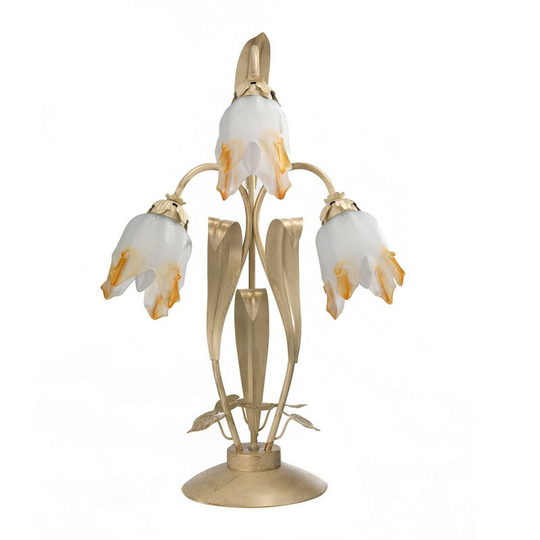Onli Elena 3 Light Glass Table Lamp, Brushed Gold