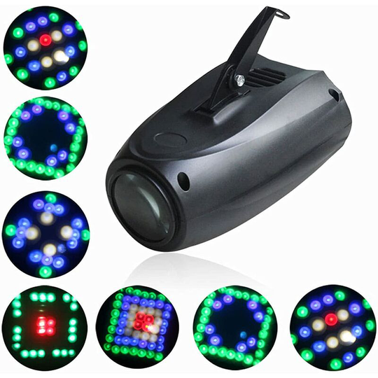 Stage Lamp 10W rgbw 64 Led Image Projector Small Airship Lights Voice Control Effect Lighting for Birthday Party Night Disco DJ,f