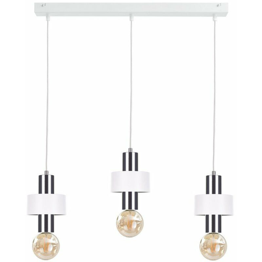 Keter Unica Bar Pendant Ceiling Light White, Silver, 60cm, 3x E27