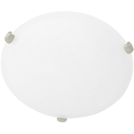 Sienna Ceiling And Wall Flush Ceiling Light White Glass, Clamps Steel, Glass Alabaster White