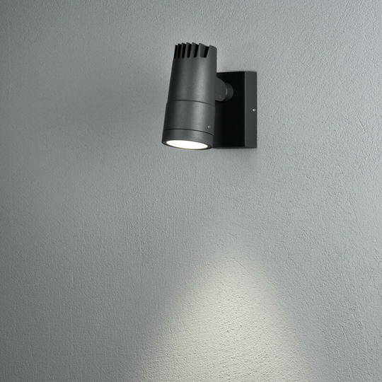 Konstsmide Andria Outdoor Modern Wall Light 9W High Power led Anthracite Adjustable Beam, IP54