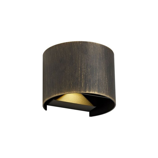 Luminosa Lighting - Up & Downward Lighting Wall Lamp, 2 x 3W led, 3000K, 410lm, IP54, Black, Gold