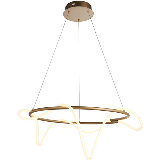 Endon Attalea Modern Designer Ring Style led Pendant Light Flexible Silcon Tube Satin Gold Finish