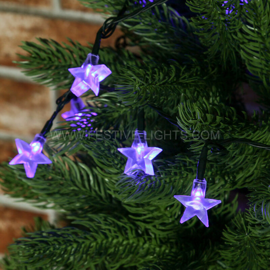 5m Solar Power Blue Star led Fairy String Lights | Outdoor Garden - Blue