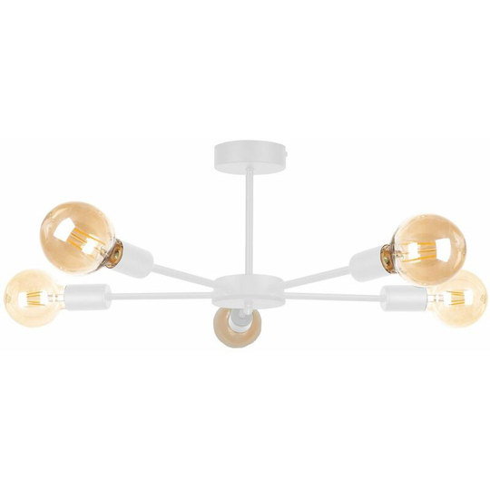 Keter Sun Multi Arm Semi Flush Ceiling Light White, 48cm, 5x E27
