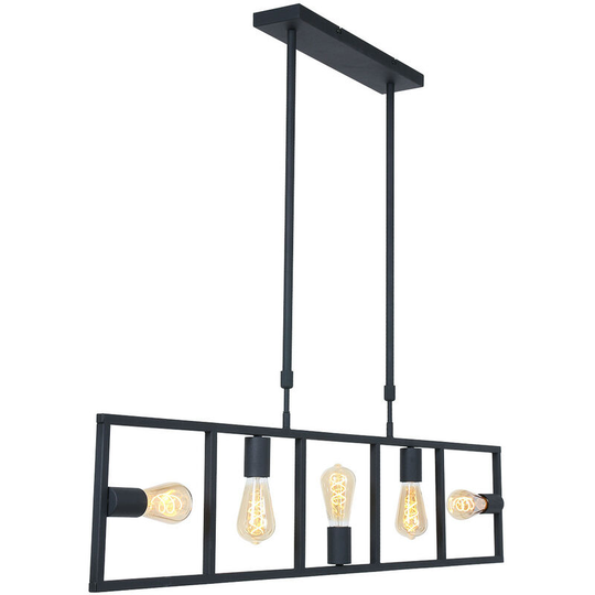 Sienna Lighting - Sienna Racky Straight Bar Pendant Ceiling Light Matt Black