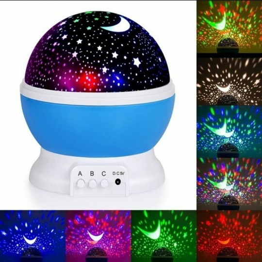 Morejieka - Child Night Light, Romantic 360 ° Rotation Projector Lamp, Star Baby Night Light, Bedside Lights Mood Lights, 4 LEDs 8 Lighting Modes 2