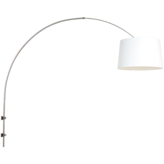 Sienna Sparkled Light Cylindrical Pendant Ceiling Light Brushed Steel, White Shade