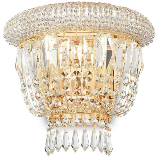 Ideal Lux Lighting - Ideal Lux Dubai - 2 Light Wall Light Brass, E14