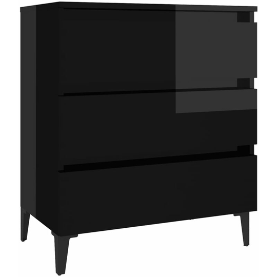 Sideboard High Gloss Black 60x35x69 cm Engineered Wood vidaXL - Black