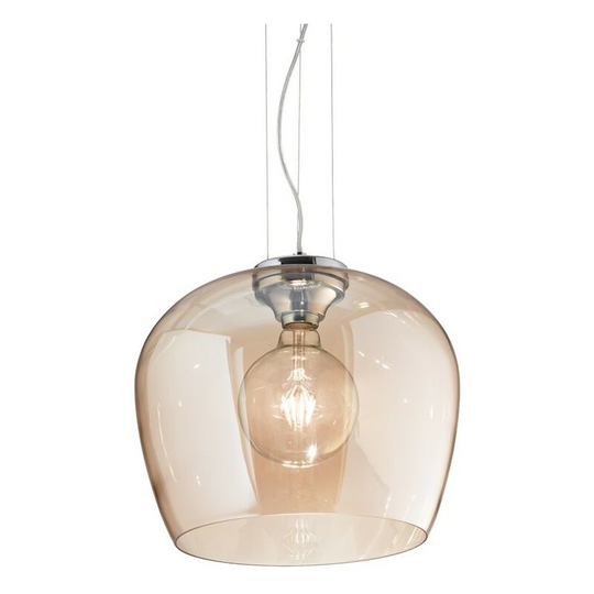 Ideal Lux blossom - Indoor Dome Ceiling Pendant Lamp 1 Light Amber, E27