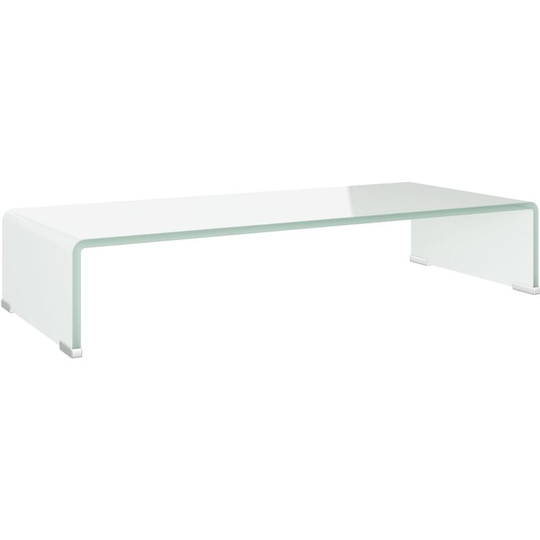 Vidaxl - tv Stand/Monitor Riser Glass White 70x30x13 cm White