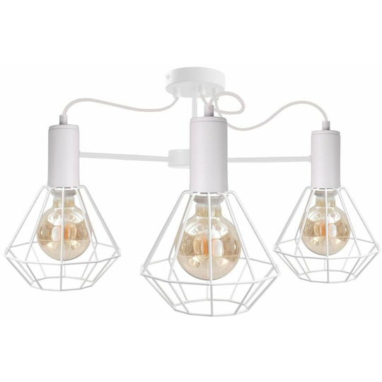 Keter Lars Multi Arm Semi Flush Ceiling Light White, 60cm, 3x E27