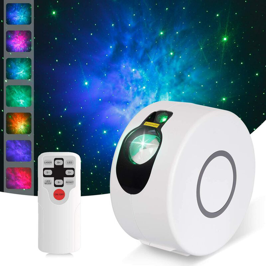 Led night light starry sky rotary projector light remote control night sky light white