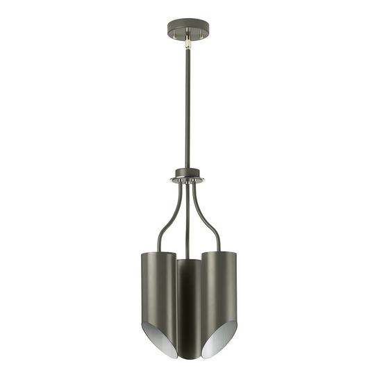 Elstead Lighting Quinto 3 Light Chandelier Dark Grey Polished Nickel
