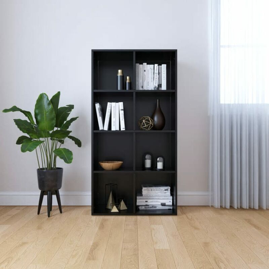 Devenirriche - Book Cabinet/Sideboard Black 66x30x130 cm Chipboard - Black
