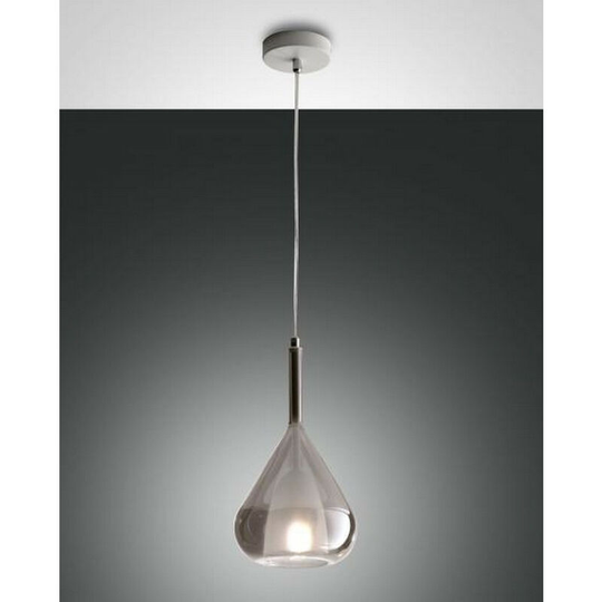 Fabas Luce Lila Dome Pendant Ceiling Lights Transparent Grey Glass, E27