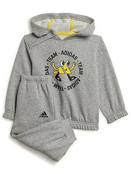 Adidas Favourites Toddler Boys Graphic Pullover Hoodie &Amp; Jogger Set - Light Grey