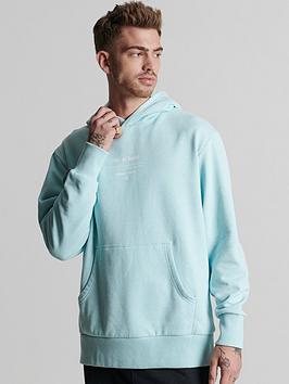Superdry Mens Studios Recycled Definition Hoodie - Light Blue, Light Blue, Size S/M, Men