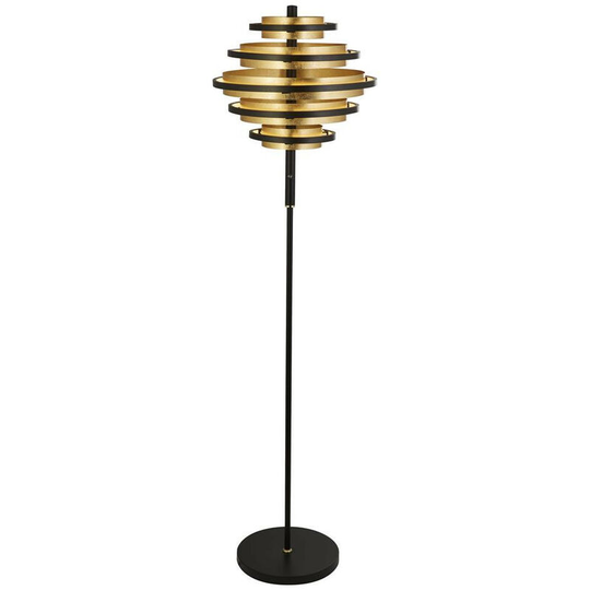 Searchlight Lighting - Searchlight Hive Black/Gold Leaf 5 Light led Floor Lamp 2700K