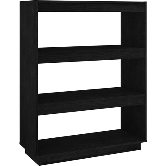 Vidaxl - Book Cabinet/Room Divider Black 80x35x103 cm Solid Pinewood Black