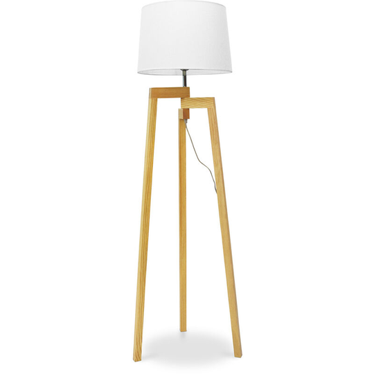 Tripod floor lamp wood Nordic style Natural wood Fabric, Wood, Fabric, Wood - Natural wood