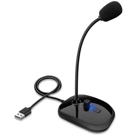 Asupermall - SK-30 usb Desktop Microphone with Mute Button Volume Adjustment Plug&Play Condenser for Laptop Computer pc 360 Gooseneck Design for